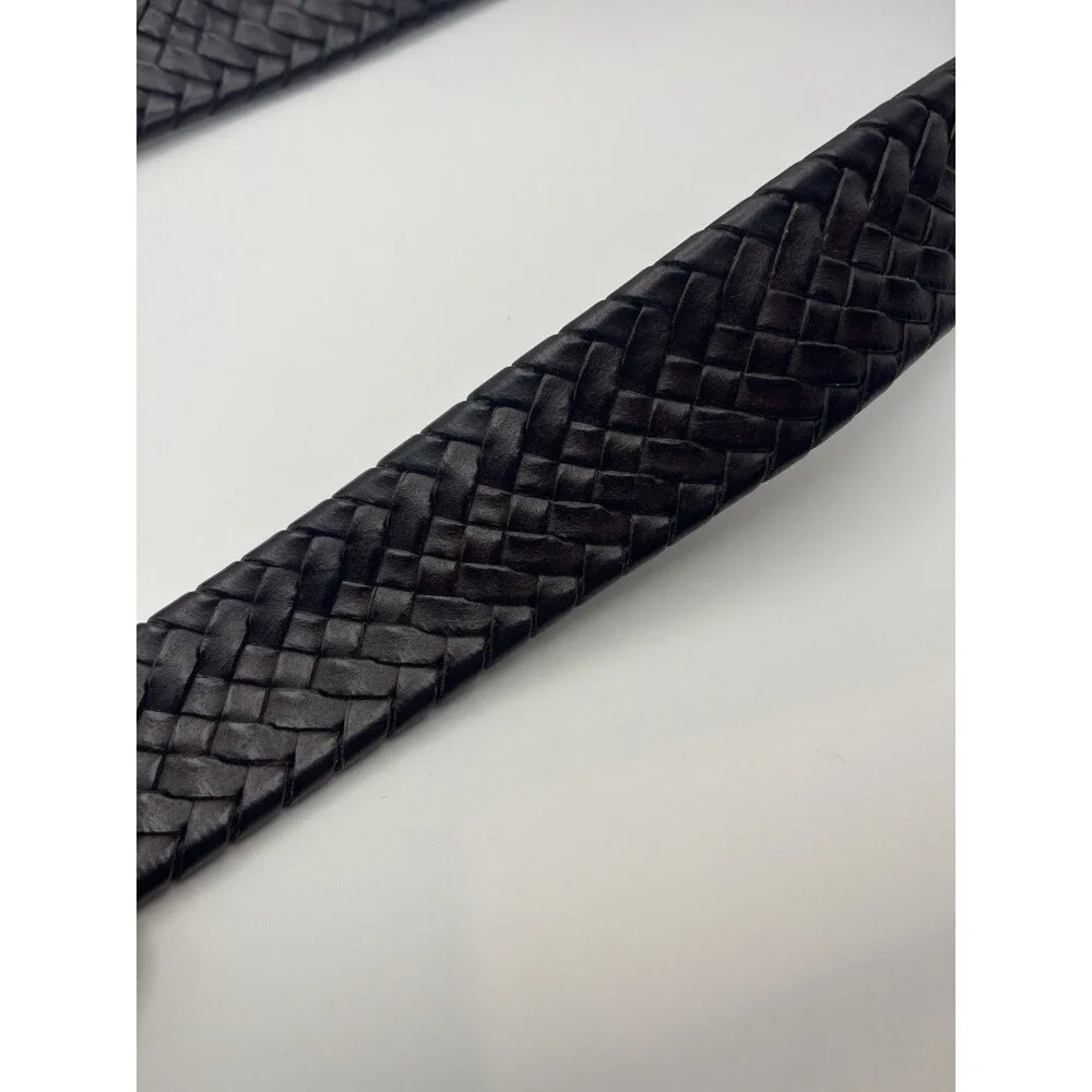 Wrangler Woven Leather‎ Belt Dark Brown Mens Adjustable 38